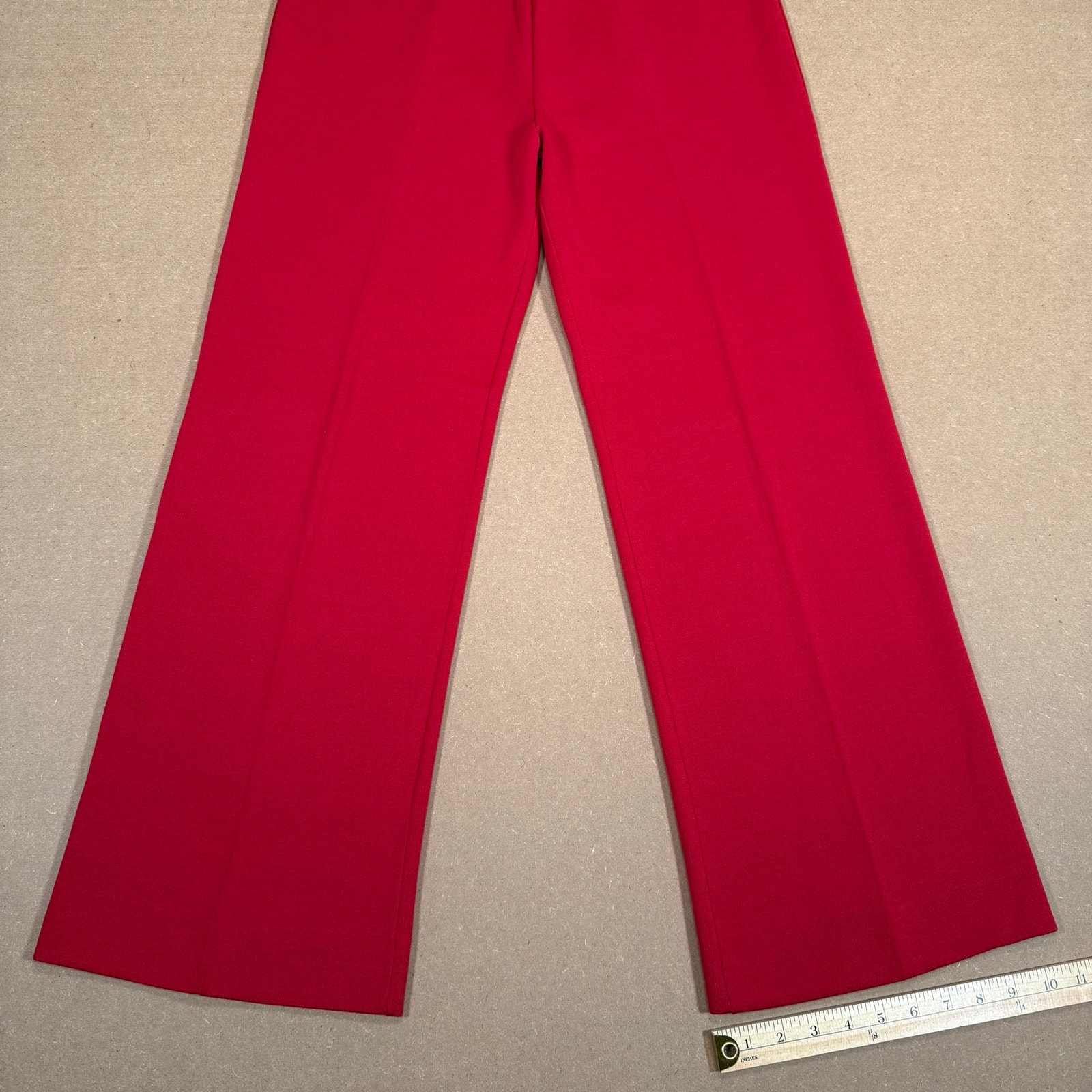 Vintage High Waist Elastic Stretch Waist Dark Red Pants Size Medium — image 2 of 7